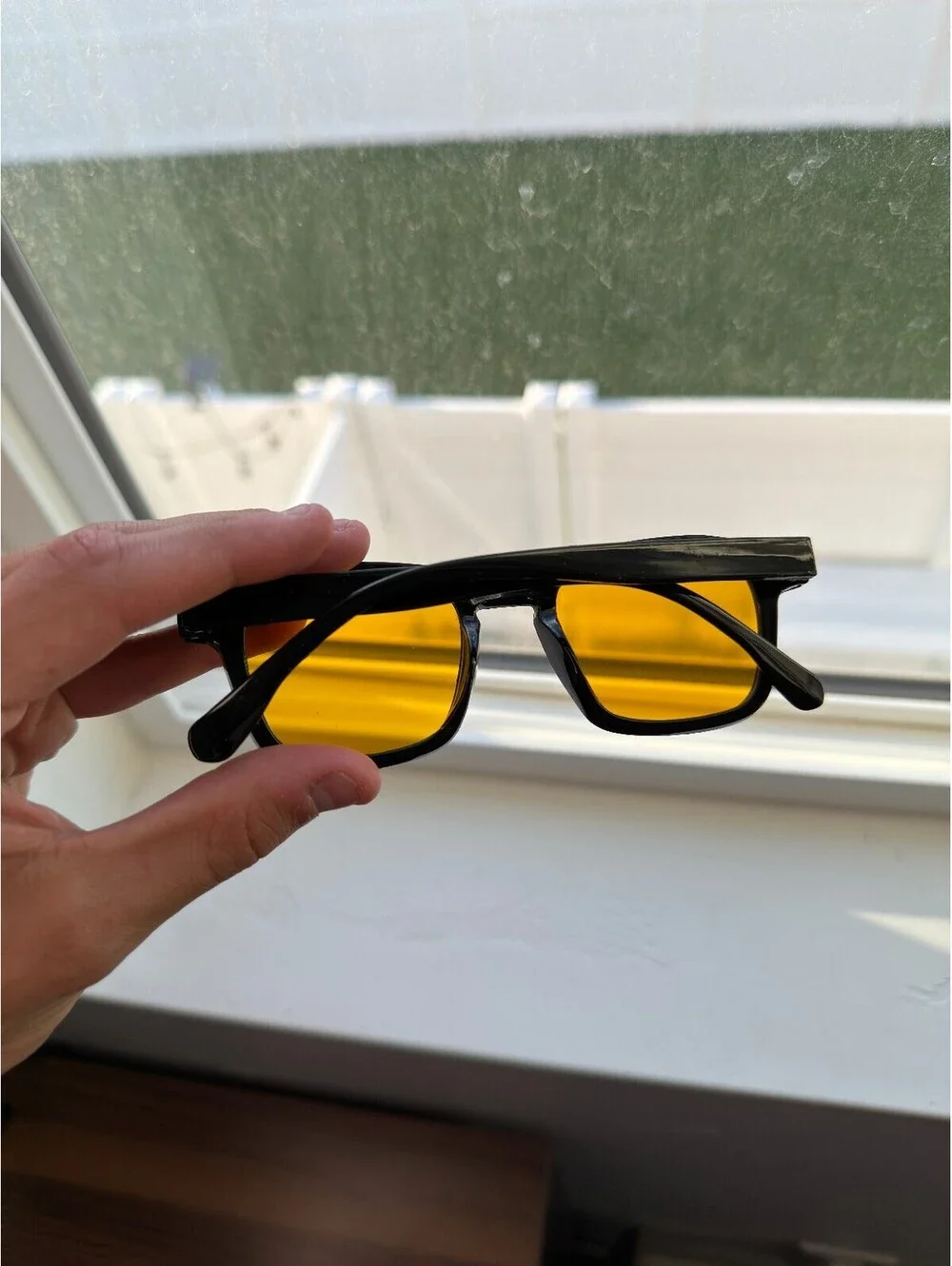 Orange Tint Black Frame Sunglasses A-94